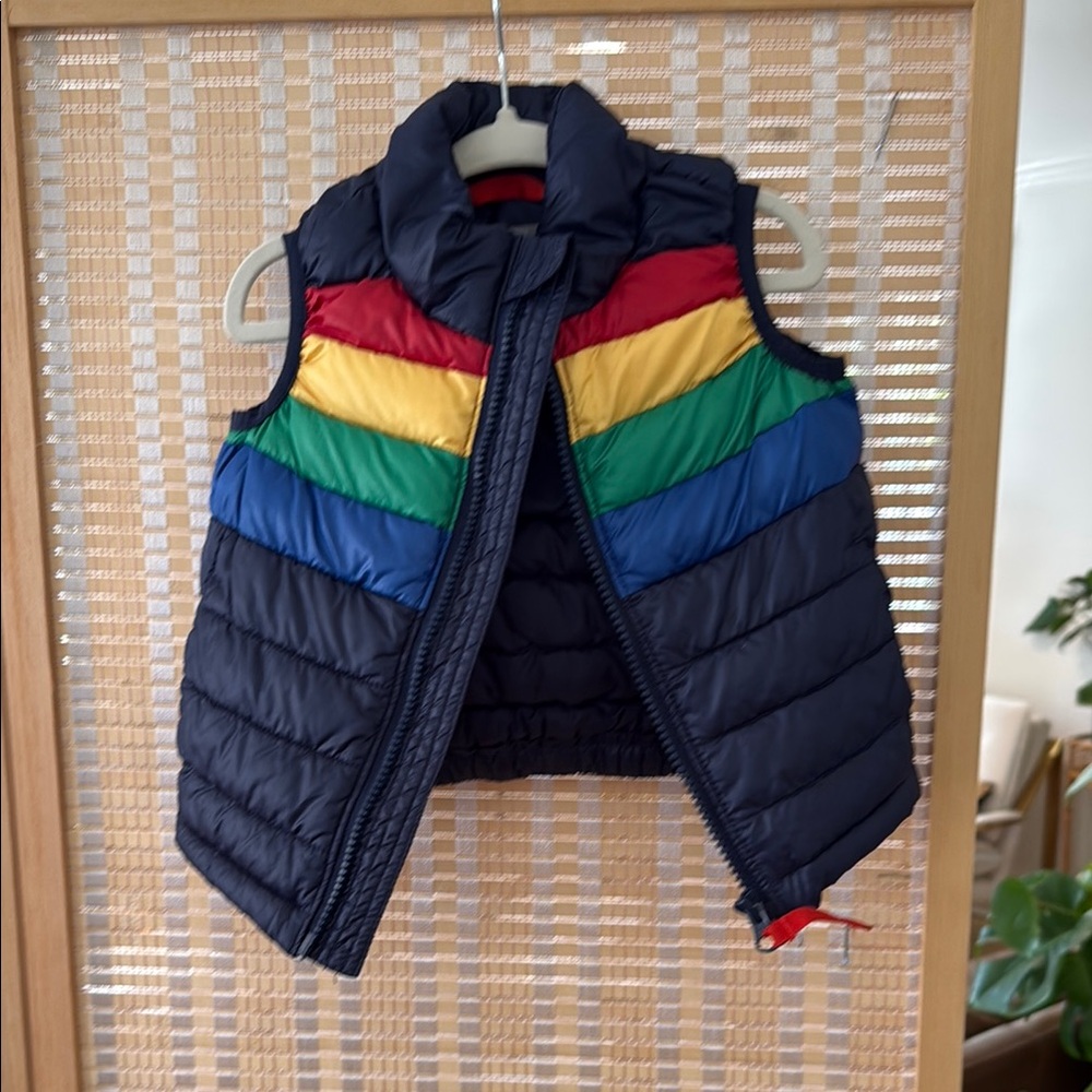 Colorful Striped Puffer Vest
